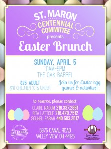 Saint Maron Centennial Easter Brunch Flyer