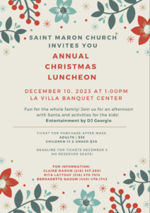 2023 Christmas Luncheon Flier